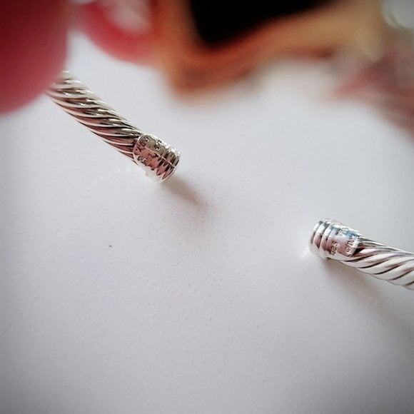 David Yurman Albion Black Onyx Cable Bracelet β 18K & Sterling Silver β L - Picture 6 of 7